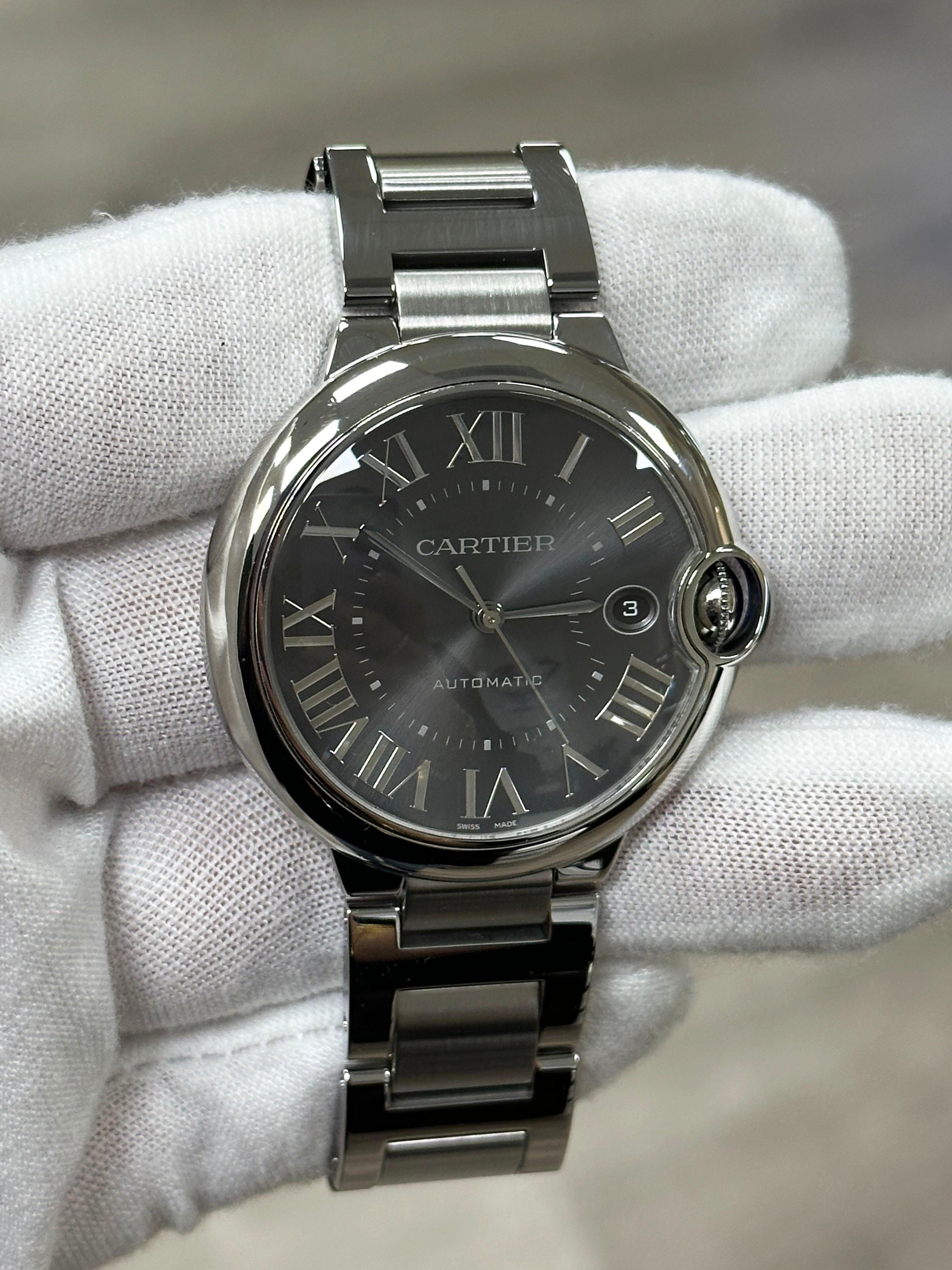 2023 Cartier WSBB0060 Ref 4345 Ballon Bleu Black Dial Stainless Steel Box Paper For Sale 1