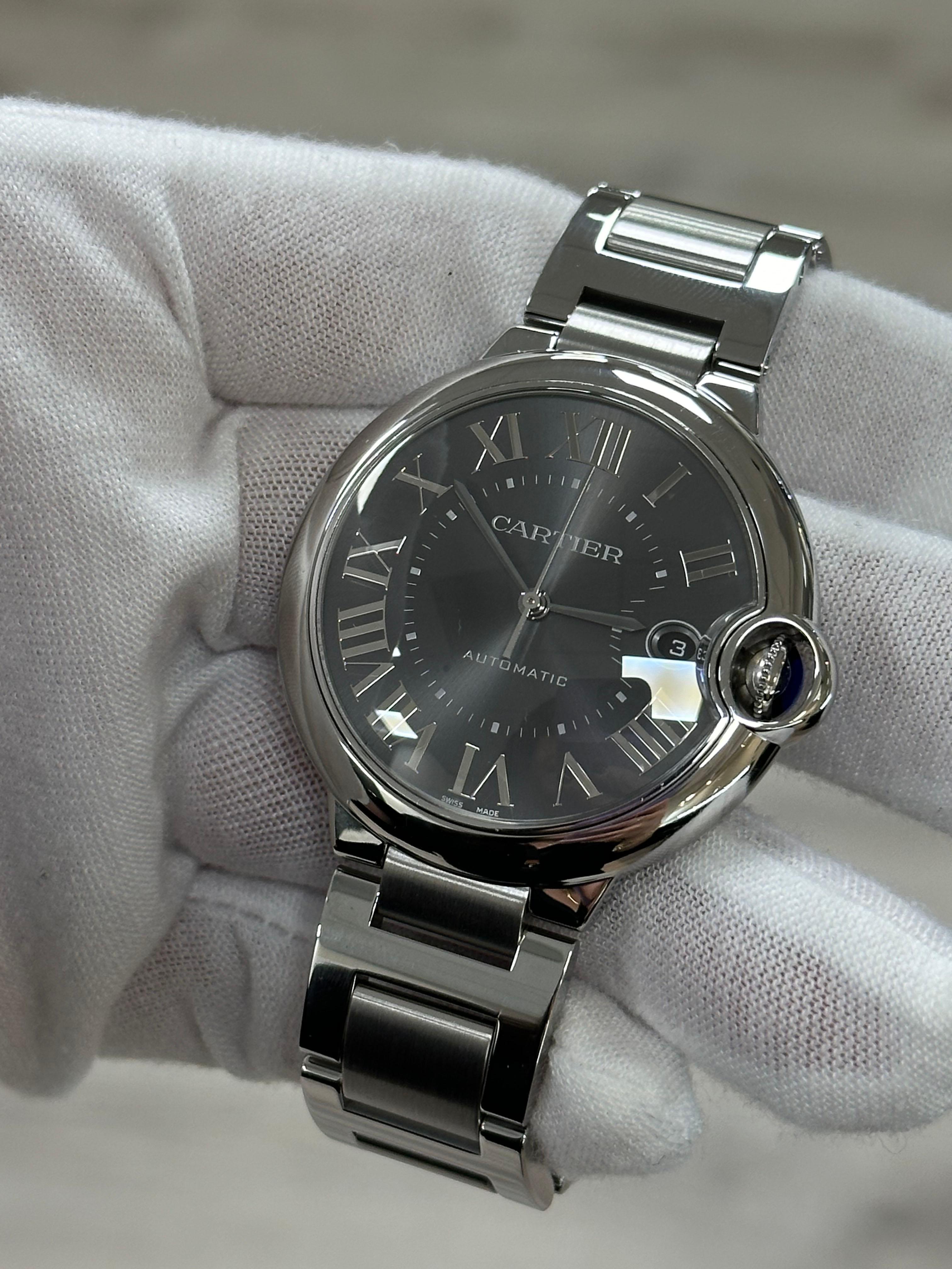 2023 Cartier WSBB0060 Ref 4345 Ballon Bleu Black Dial Stainless Steel Box Paper For Sale 2