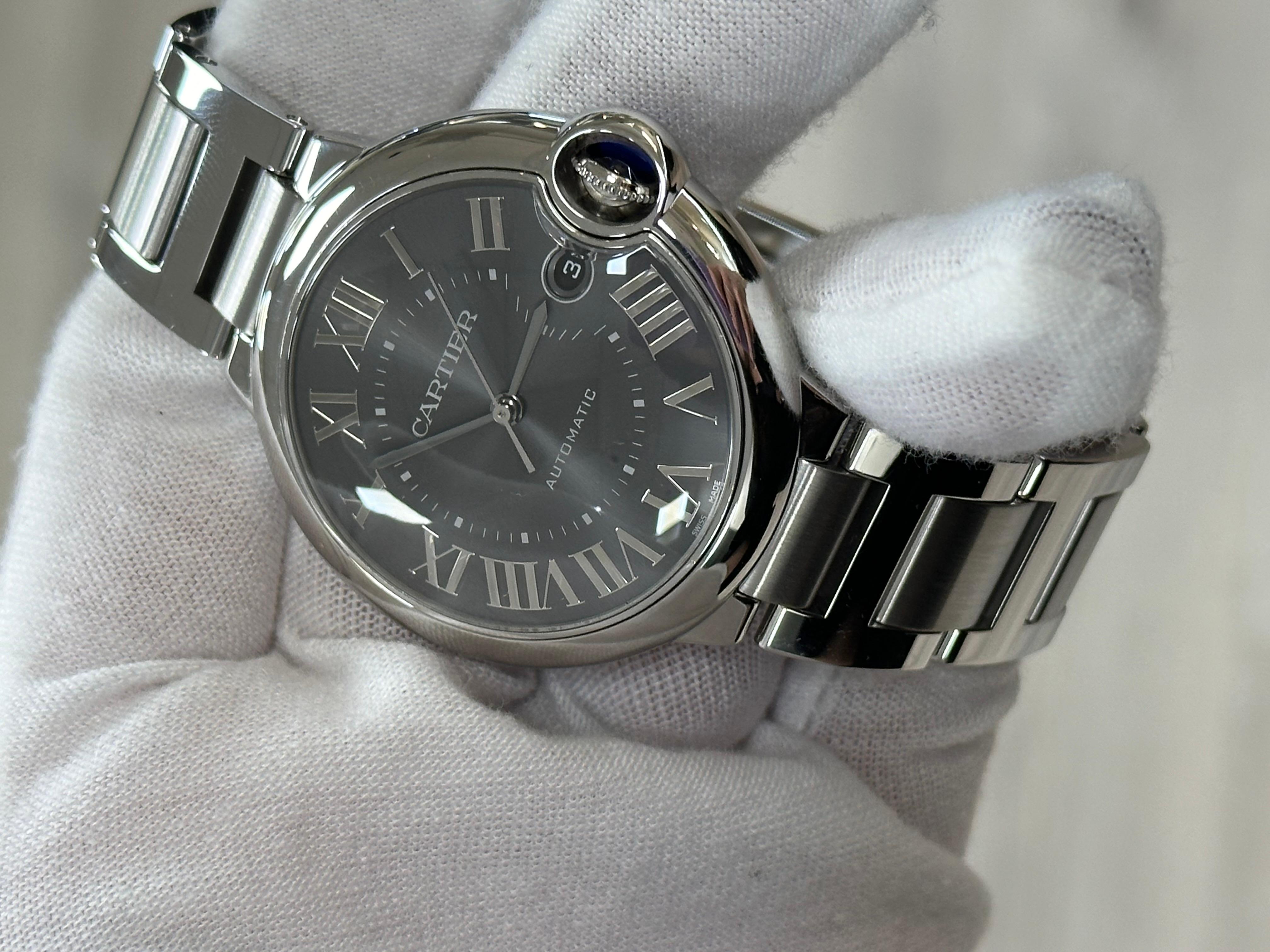 2023 Cartier WSBB0060 Ref 4345 Ballon Bleu Black Dial Stainless Steel Box Paper For Sale 3