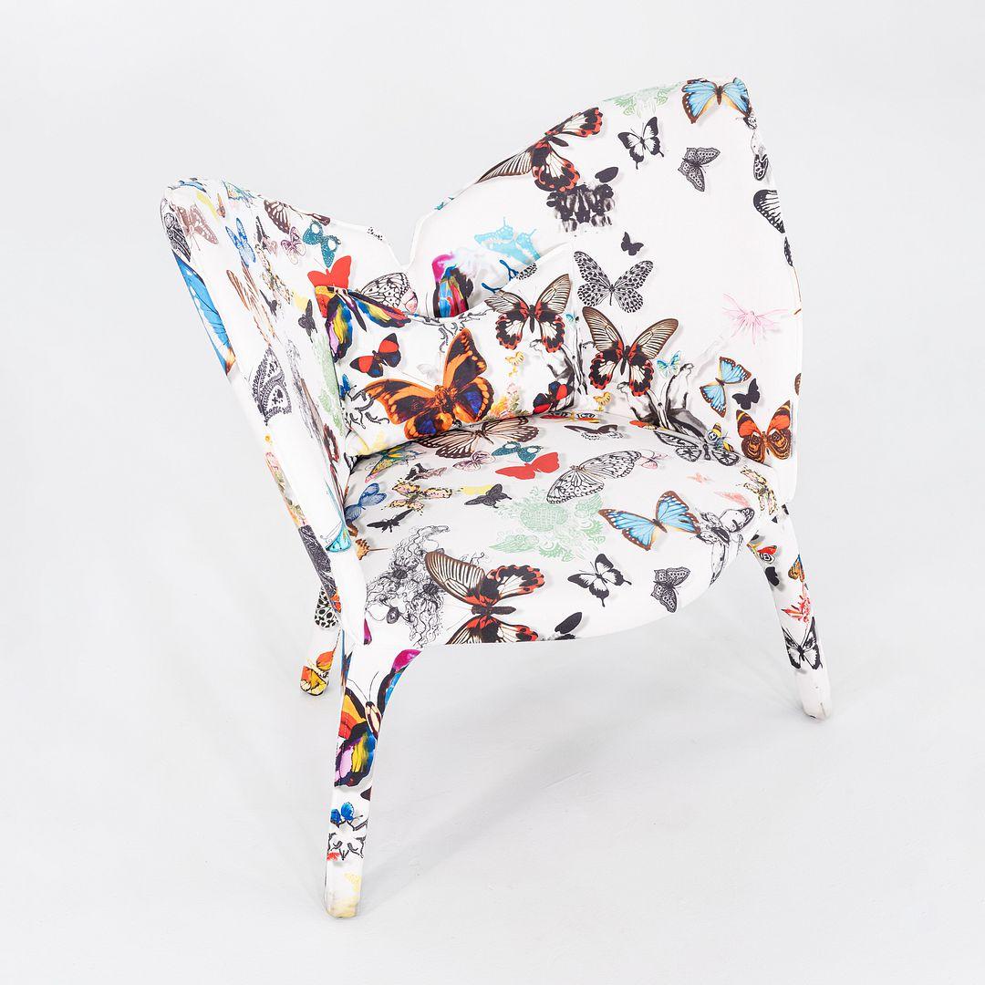 Wood 2023 Cecile Maia Pujol for Roche Bobois Lady B Lounge Arm Chair Tissue Butterfly For Sale