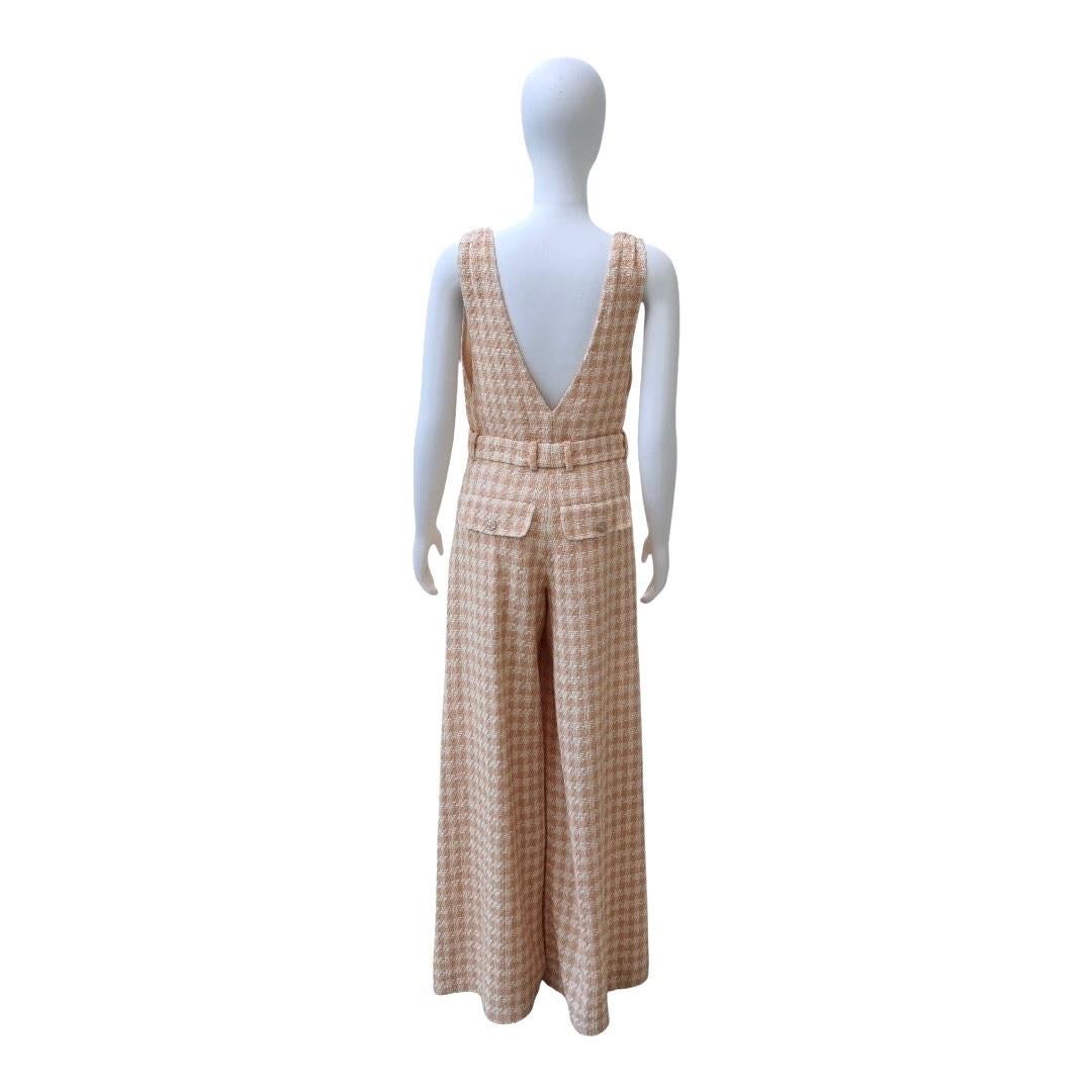 2023 Chanel Houndstooth Plaid Print Jumpsuit in vendita 1