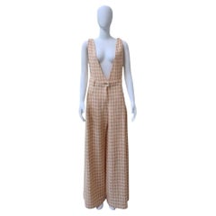 2023 Chanel Houndstooth Plaid Print Jumpsuit
