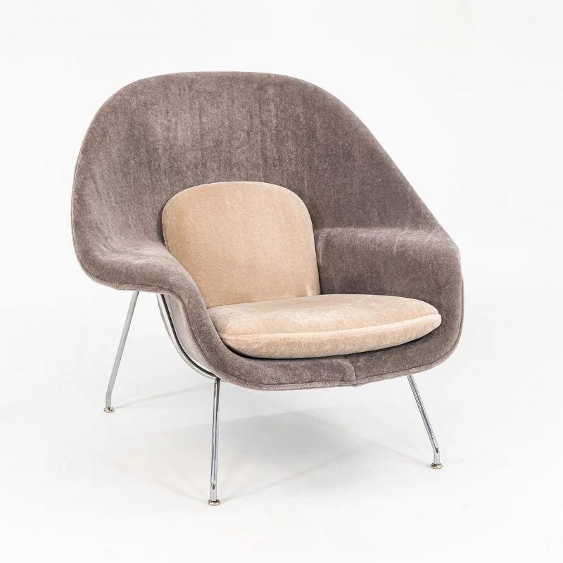 Mid-20th Century 2023 Eero Saarinen For Knoll Full Size Womb Chair in Two-Tone Velvet For Sale