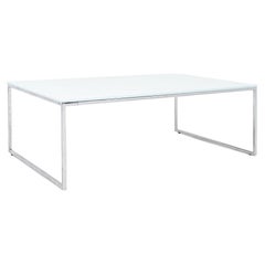 2023 Erin Ruby for Gunlocke Glass Coffee Table with White Top