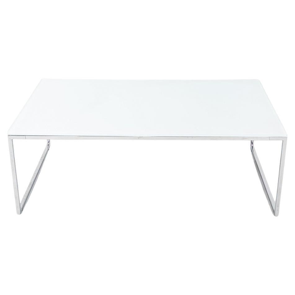 2023 Erin Ruby for Gunlocke Glass Coffee Table with White Top