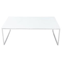 2023 Erin Ruby for Gunlocke Glass Coffee Table with White Top