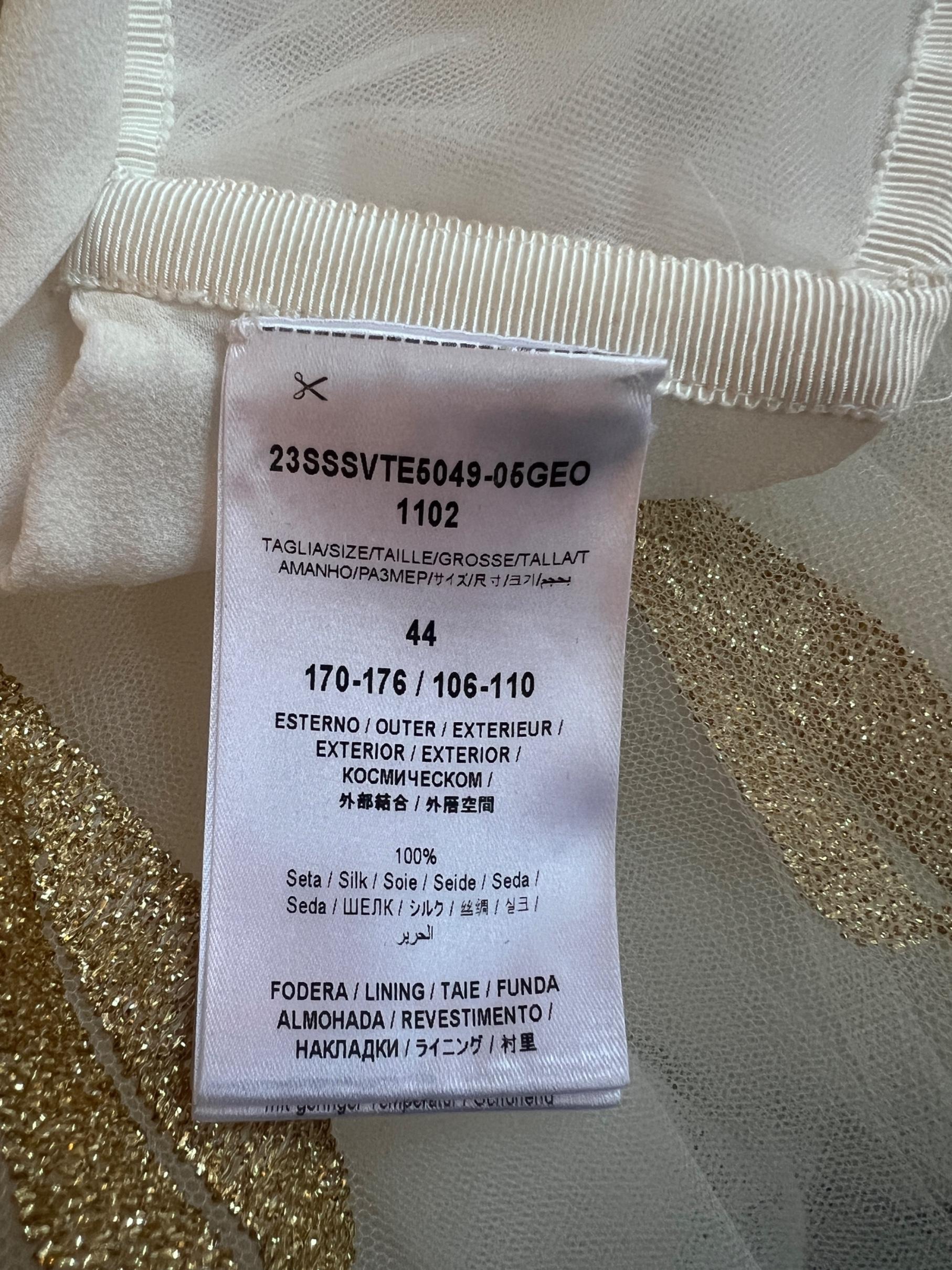 2023 Giambattista Valli Runway Bow Bodice White Dress with Tulle Skirt For Sale 4