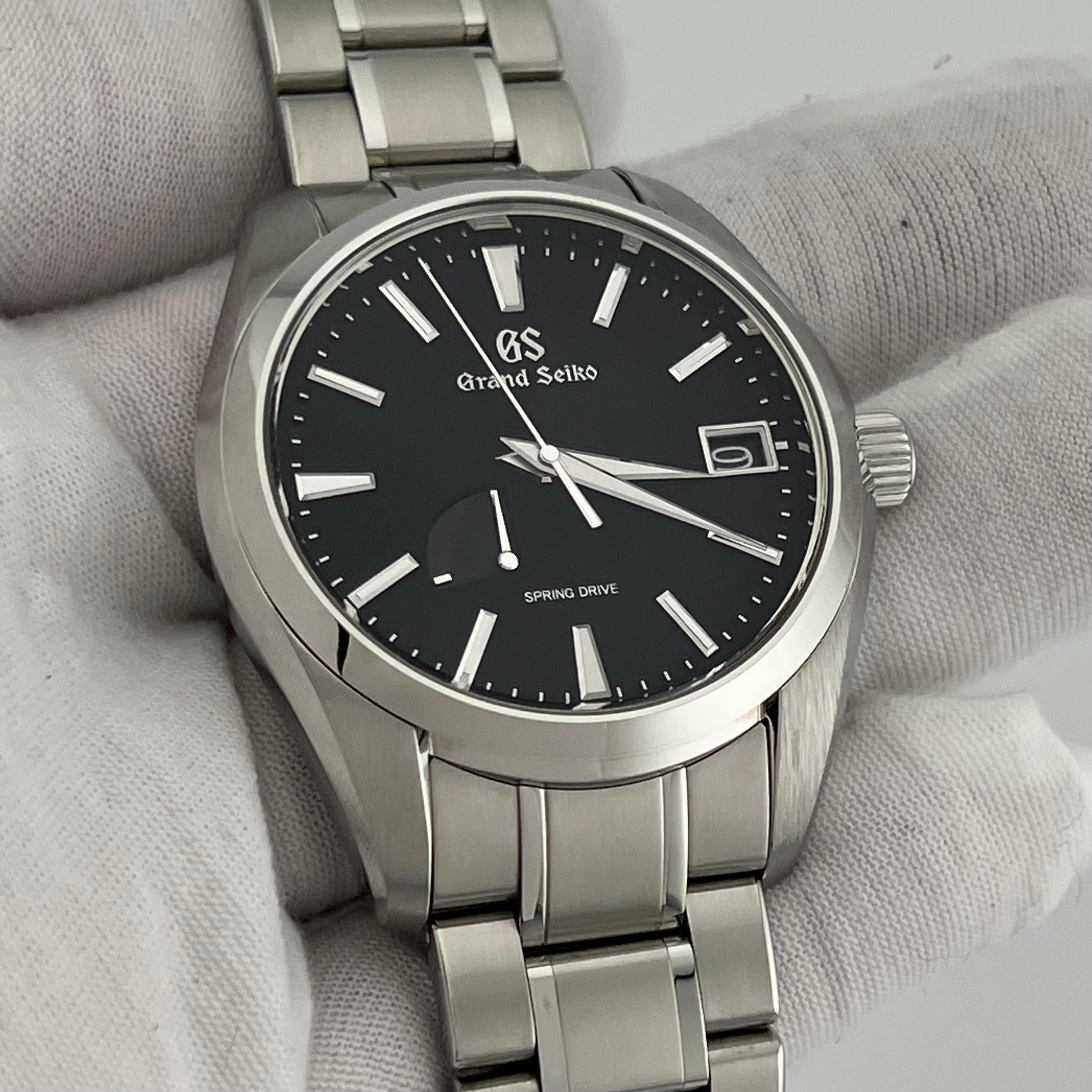 2023 Grand Seiko Heritage Spring Drive SBGA203G 40mm Esfera Negra Acero Caja Papeles en venta 6