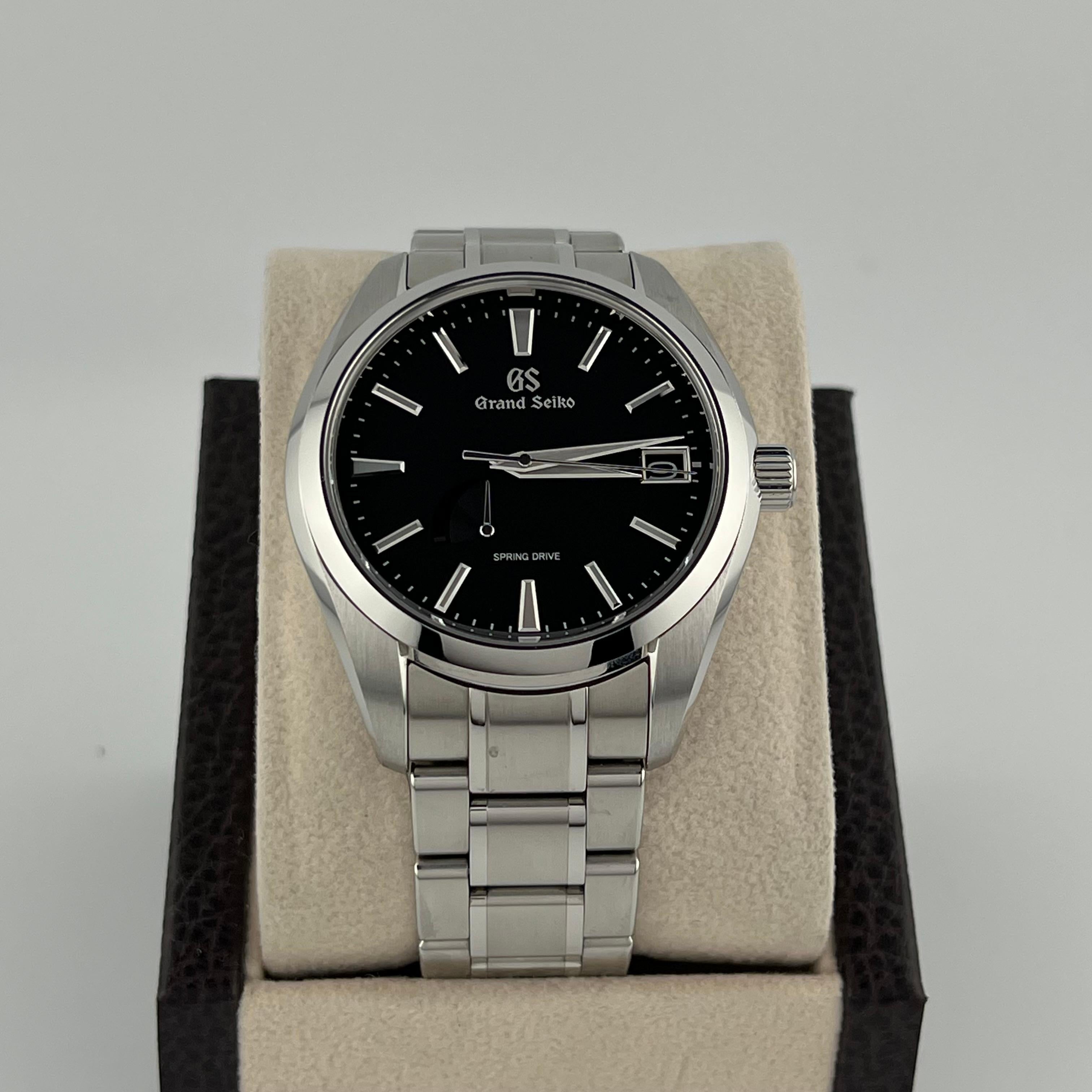 2023 Grand Seiko Heritage Spring Drive SBGA203G 40mm Esfera Negra Acero Caja Papeles en Bueno estado para la venta en San Diego, CA