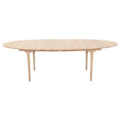 2023 Hans Wegner für Carl Hansen CH339 Esstisch aus weißer Eiche, Öl 94x45 in