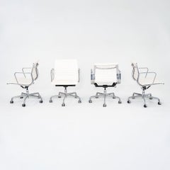 2023 Herman Miller Eames Aluminum Management Desk Chair in White Bristol Leather
