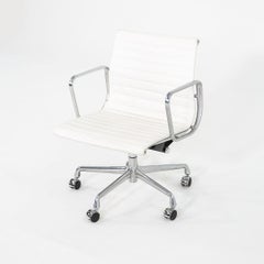 2023 Herman Miller Eames Aluminum Management Desk Chair in White Leather
