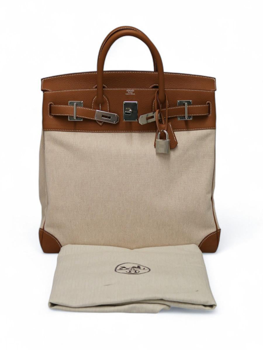 2023 Hermès HAC 40 canvas and leather For Sale 5