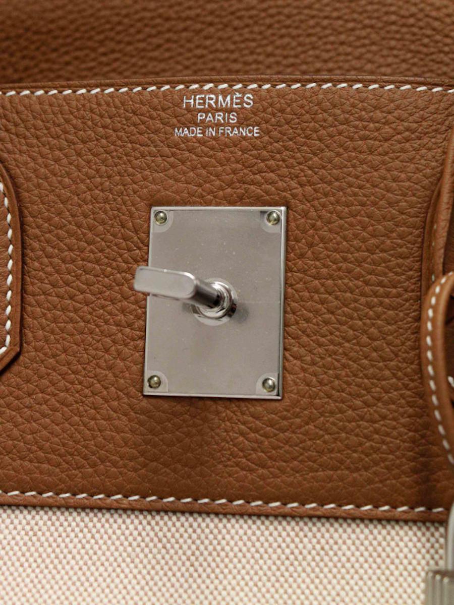2023 Hermès HAC 40 canvas and leather For Sale 6
