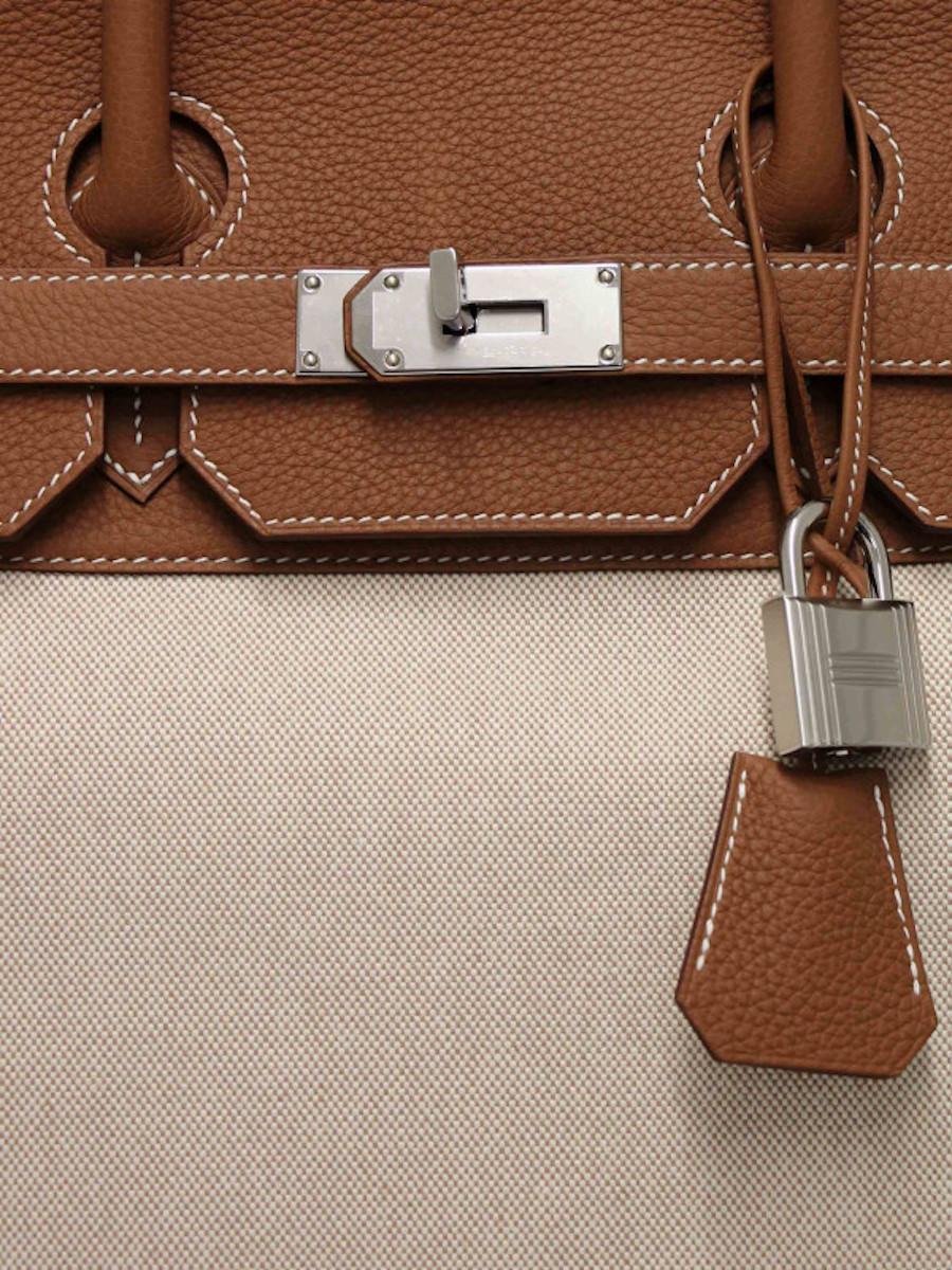 2023 Hermès HAC 40 canvas and leather For Sale 7