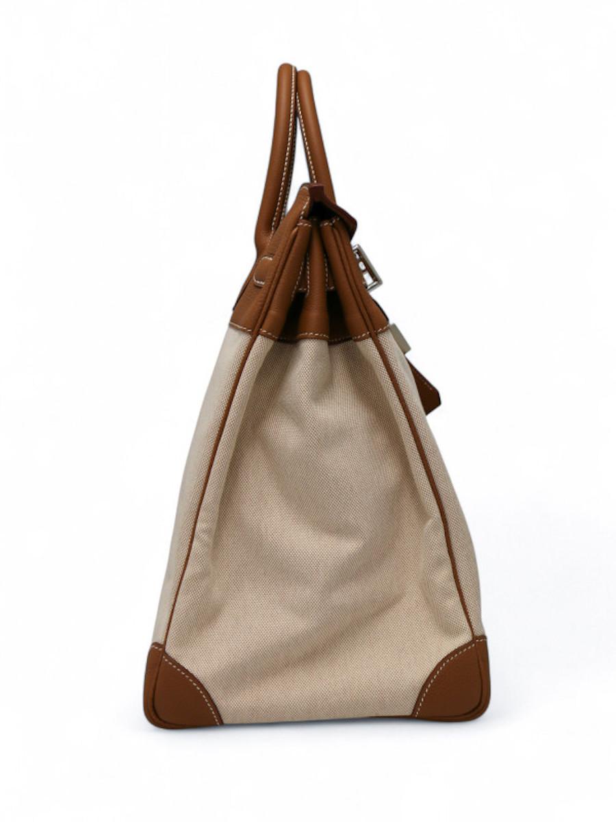Brown 2023 Hermès HAC 40 canvas and leather For Sale