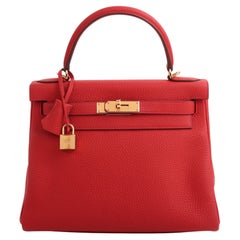 2023 Hermès Vermillion Togo Retourne Kelly 28 GHW