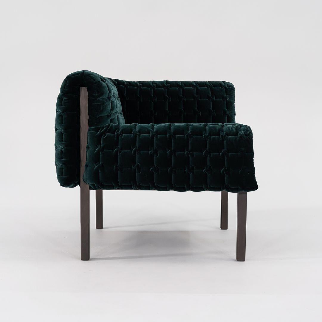 Moderne Fauteuil gauche Inga Sempe Ruche en velours de coton vert Boutelle Harald-3, 2023 en vente