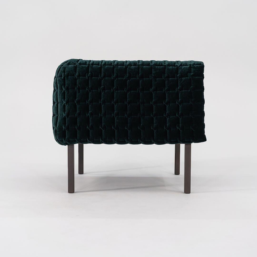 Français Fauteuil gauche Inga Sempe Ruche en velours de coton vert Boutelle Harald-3, 2023 en vente