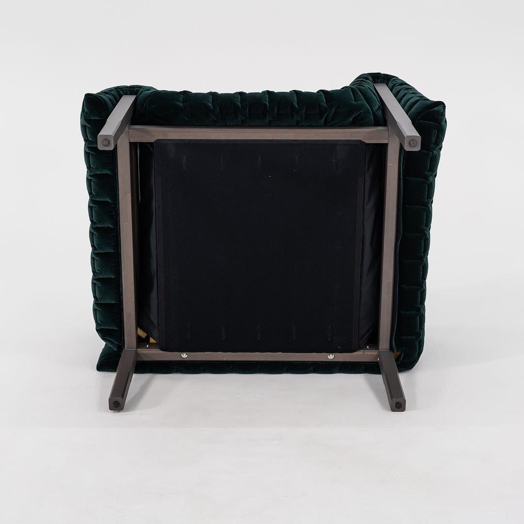 Acier Fauteuil gauche Inga Sempe Ruche en velours de coton vert Boutelle Harald-3, 2023 en vente