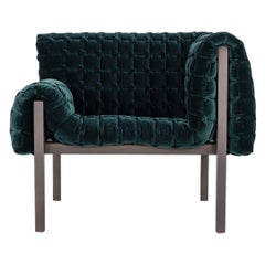 Fauteuil gauche Inga Sempe Ruche en velours de coton vert Boutelle Harald-3, 2023