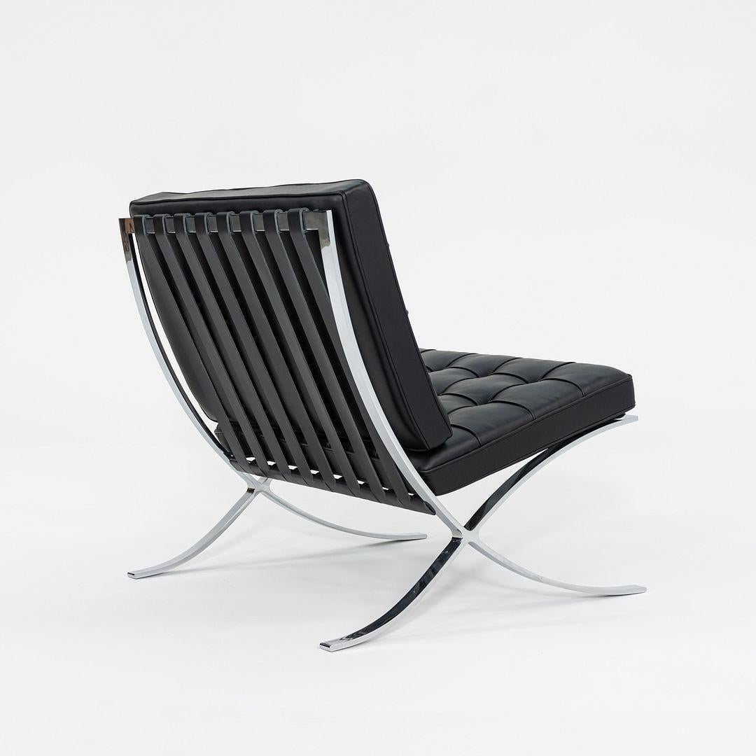 American 2023 Knoll Barcelona Lounge Chair by Mies van der Rohe in Black Leather For Sale