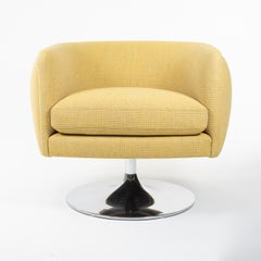 2023 Knoll Joe D'Urso Swivel Lounge Chair in Yellow Fabric