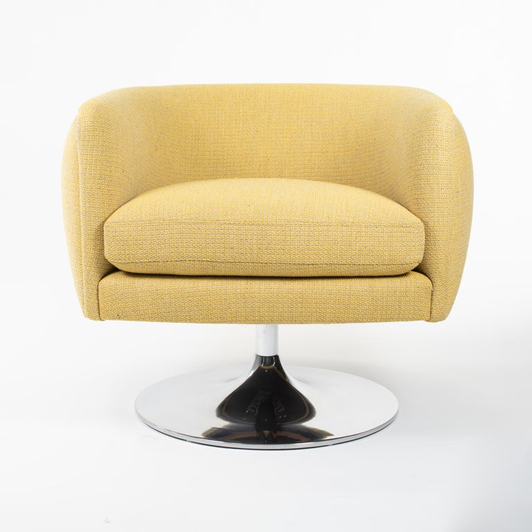 2023 Knoll Joe D'Urso Swivel Lounge Chair in Yellow Fabric For