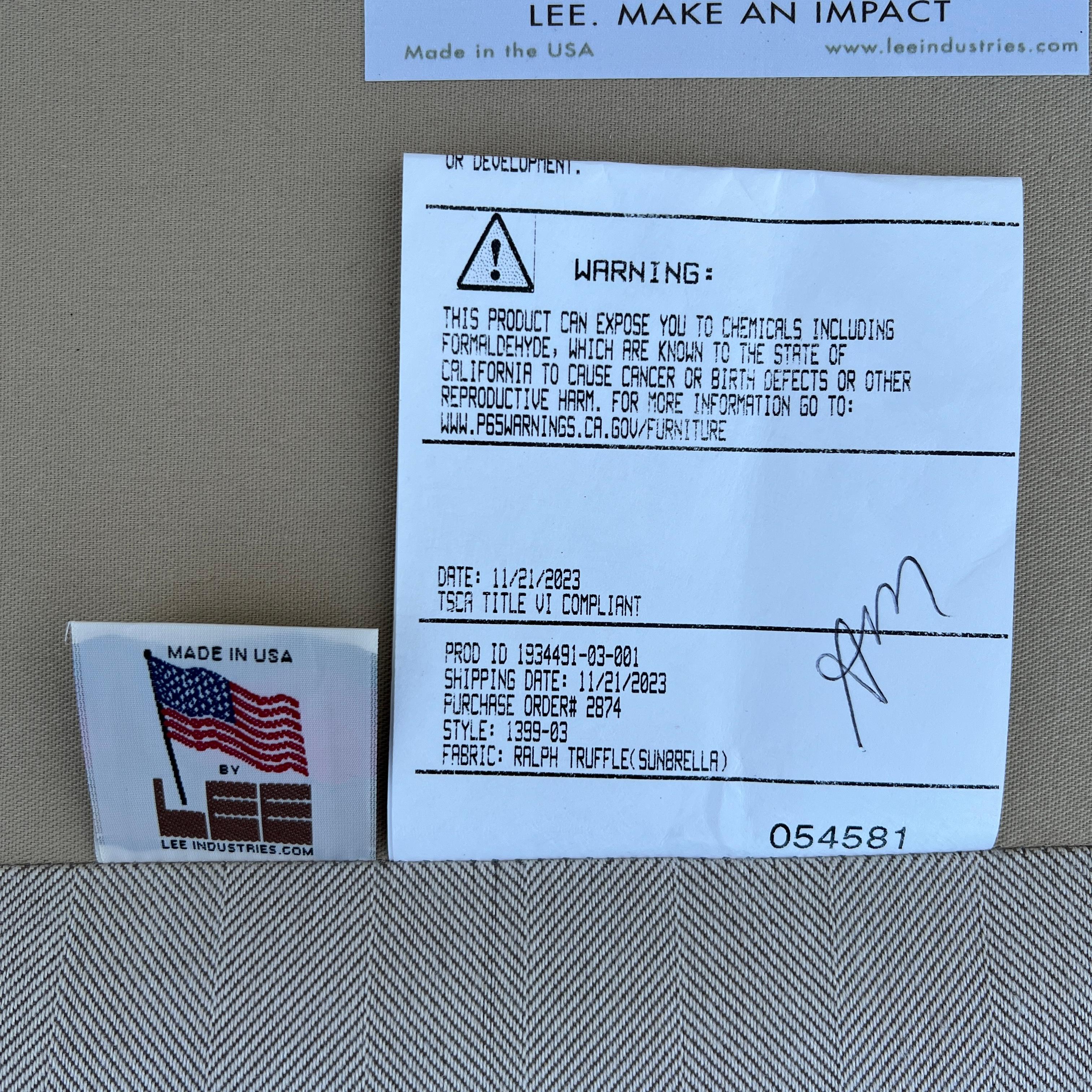 2023 Lee Industries Performance Transitional Sofa For Sale 1
