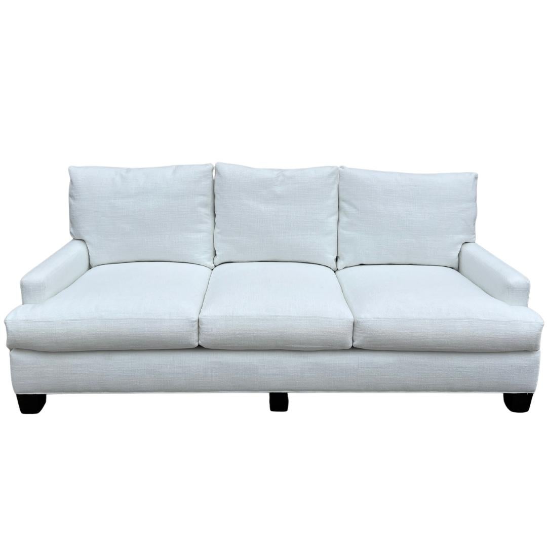 Custom made LEE Industries 3973-03 Sofa. This sofa is showroom new and has never been used.

Structured with clean, modern lines and square off arms, this sofa will offer any space a refined, inviting look. Upholstered in a substantial basket weave