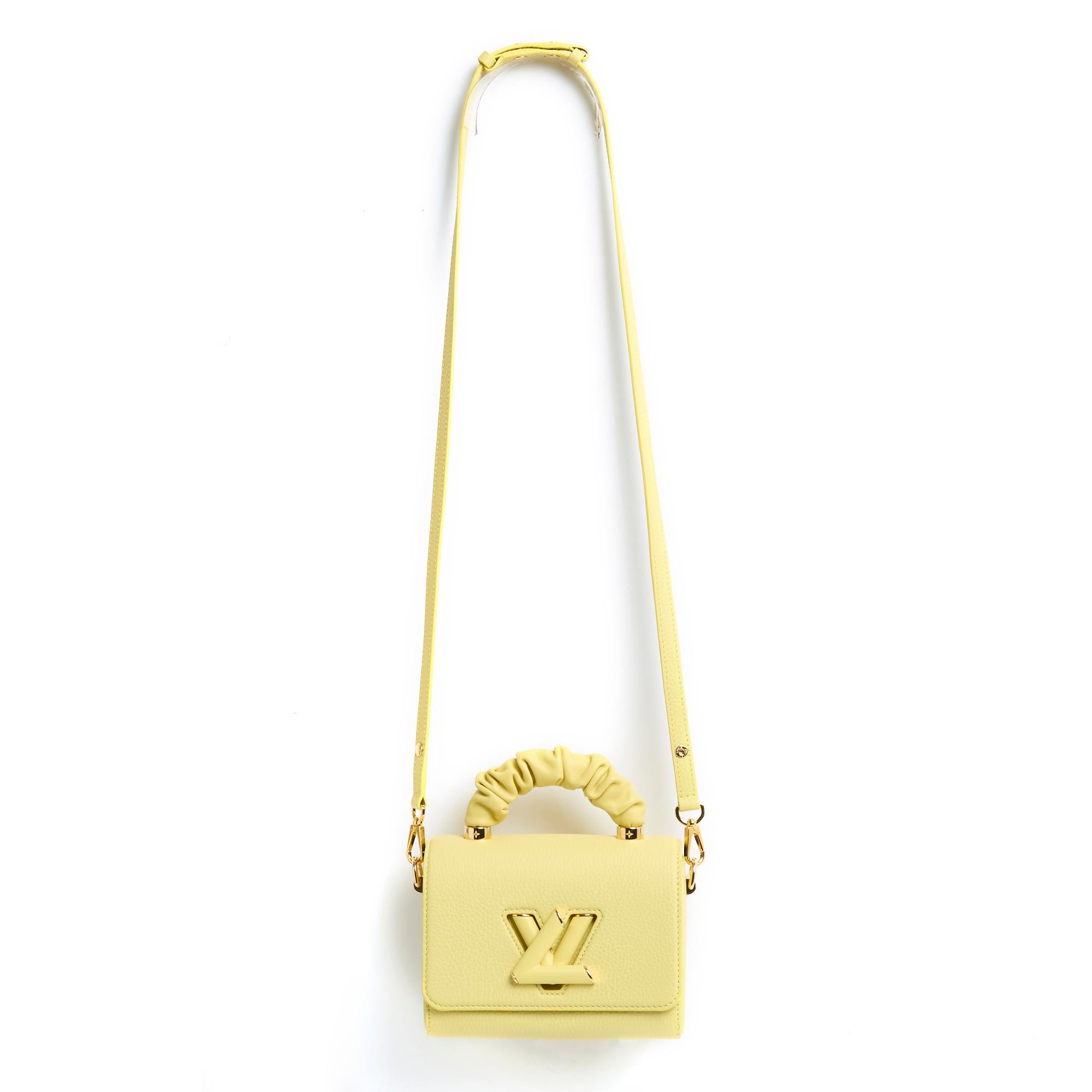 2023 Louis Vuitton Twist Handle PM Yellow Leather Bag For Sale 4