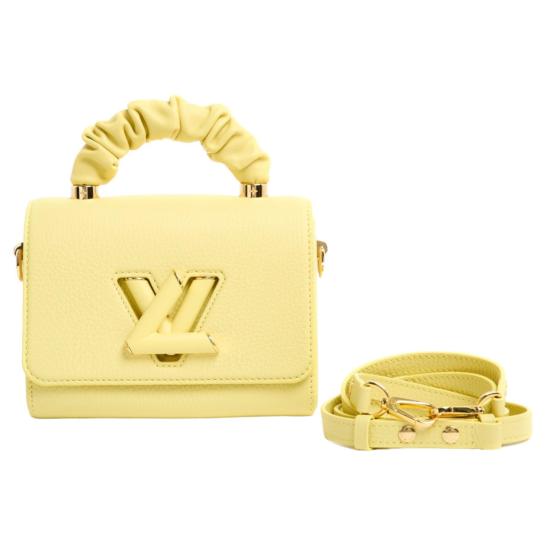 2023 Louis Vuitton Twist Handle PM Yellow Leather Bag For Sale