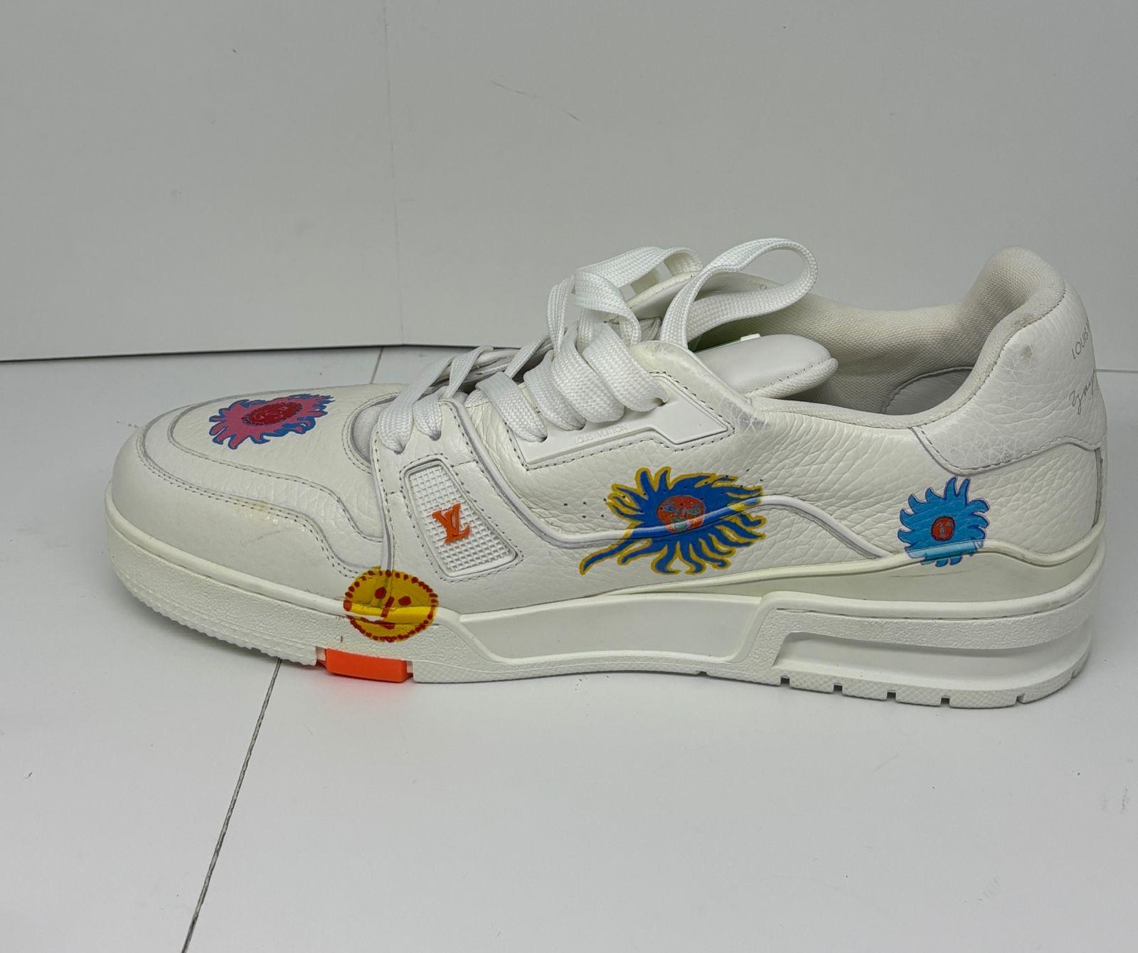 2023 Louis Vuitton x Yayoi Kusama White Leather Trainer Sneakers en vente 6