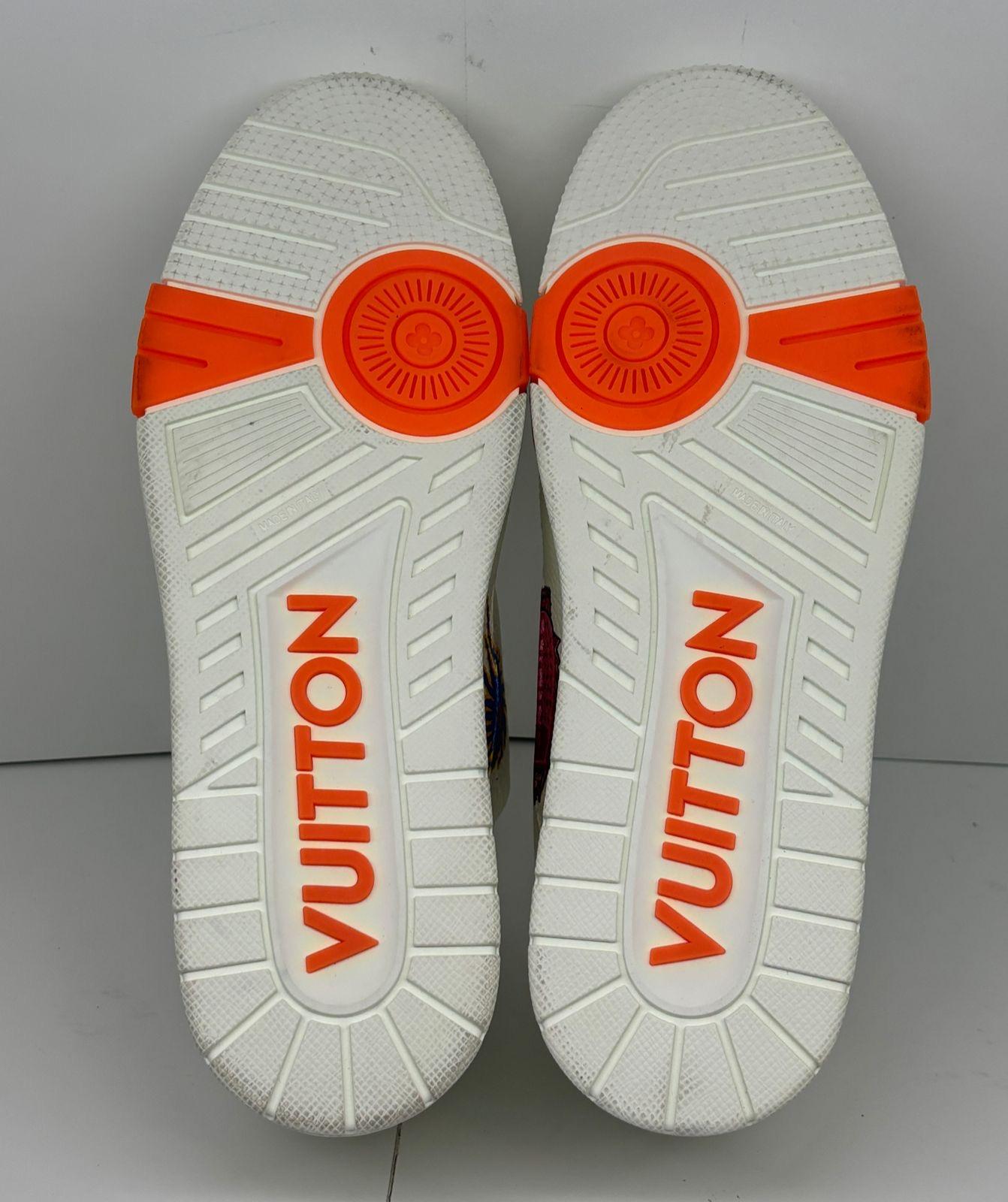 2023 Louis Vuitton x Yayoi Kusama White Leather Trainer Sneakers en vente 3