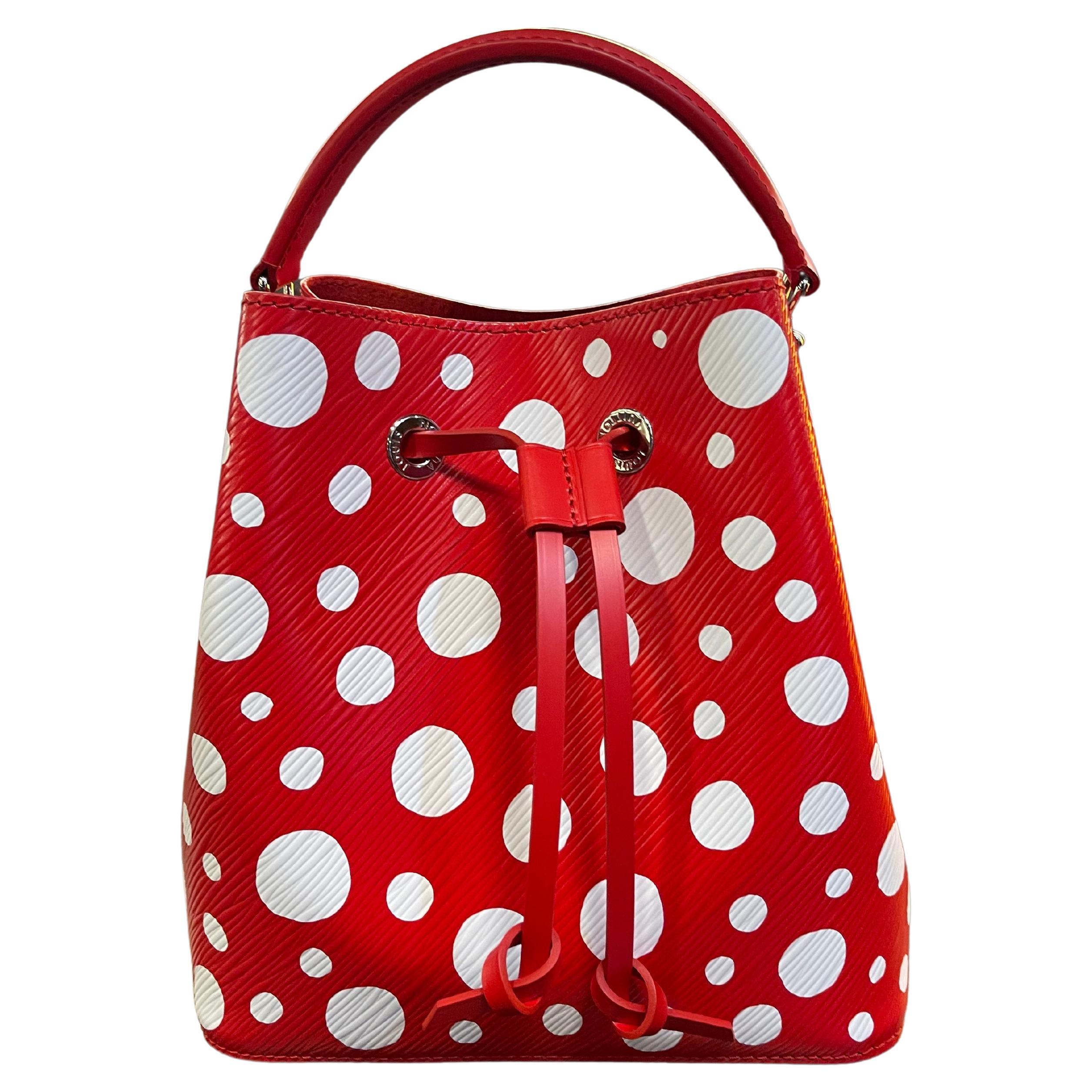 2023 Louis Vuitton Yayoi Kusama Red Epi Polkadot NeoNoe BB Bucket Bag For Sale