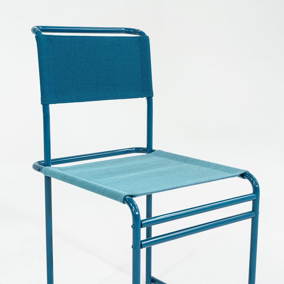 2023 Marcel Breuer pour Tecta Chaise de salle à manger B40 avec tissu et structure bleus en vente 4