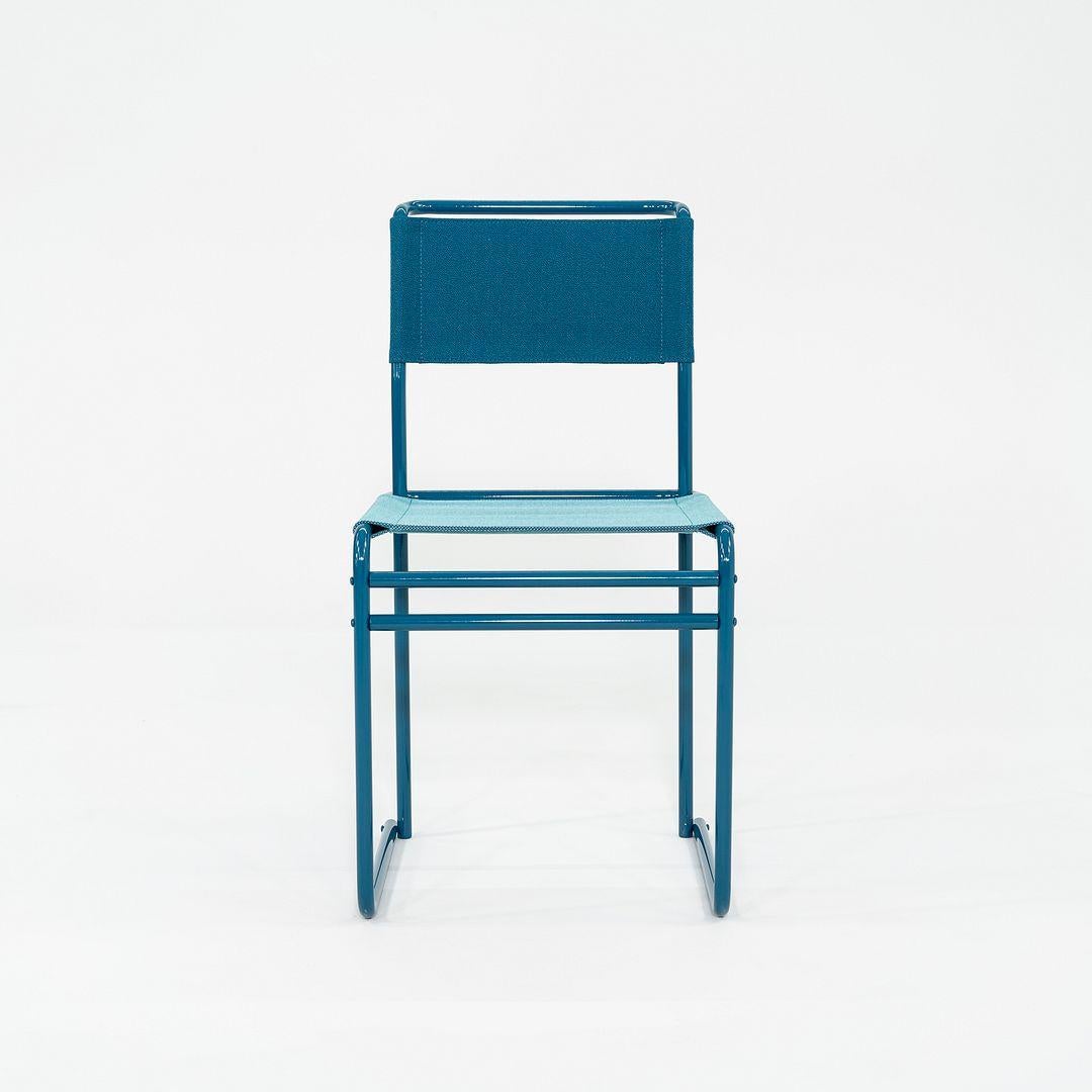 Allemand 2023 Marcel Breuer pour Tecta Chaise de salle à manger B40 avec tissu et structure bleus en vente