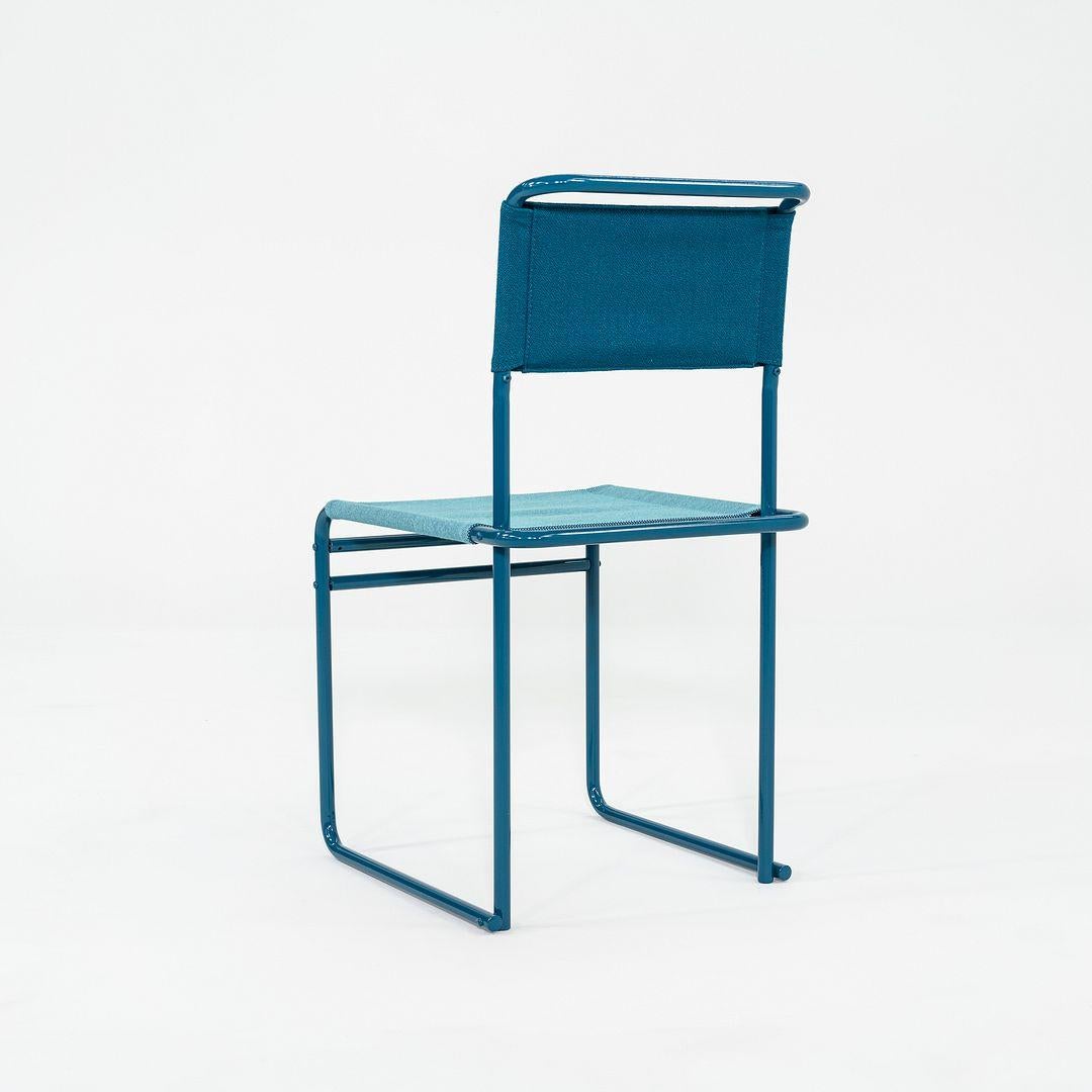 2023 Marcel Breuer pour Tecta Chaise de salle à manger B40 avec tissu et structure bleus Excellent état - En vente à Philadelphia, PA