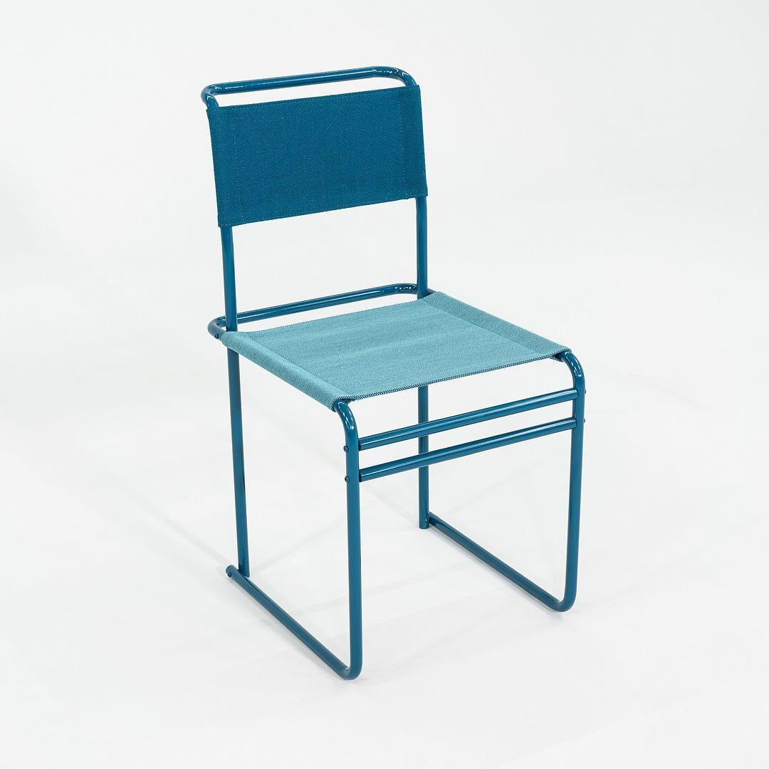 Acier 2023 Marcel Breuer pour Tecta Chaise de salle à manger B40 avec tissu et structure bleus en vente