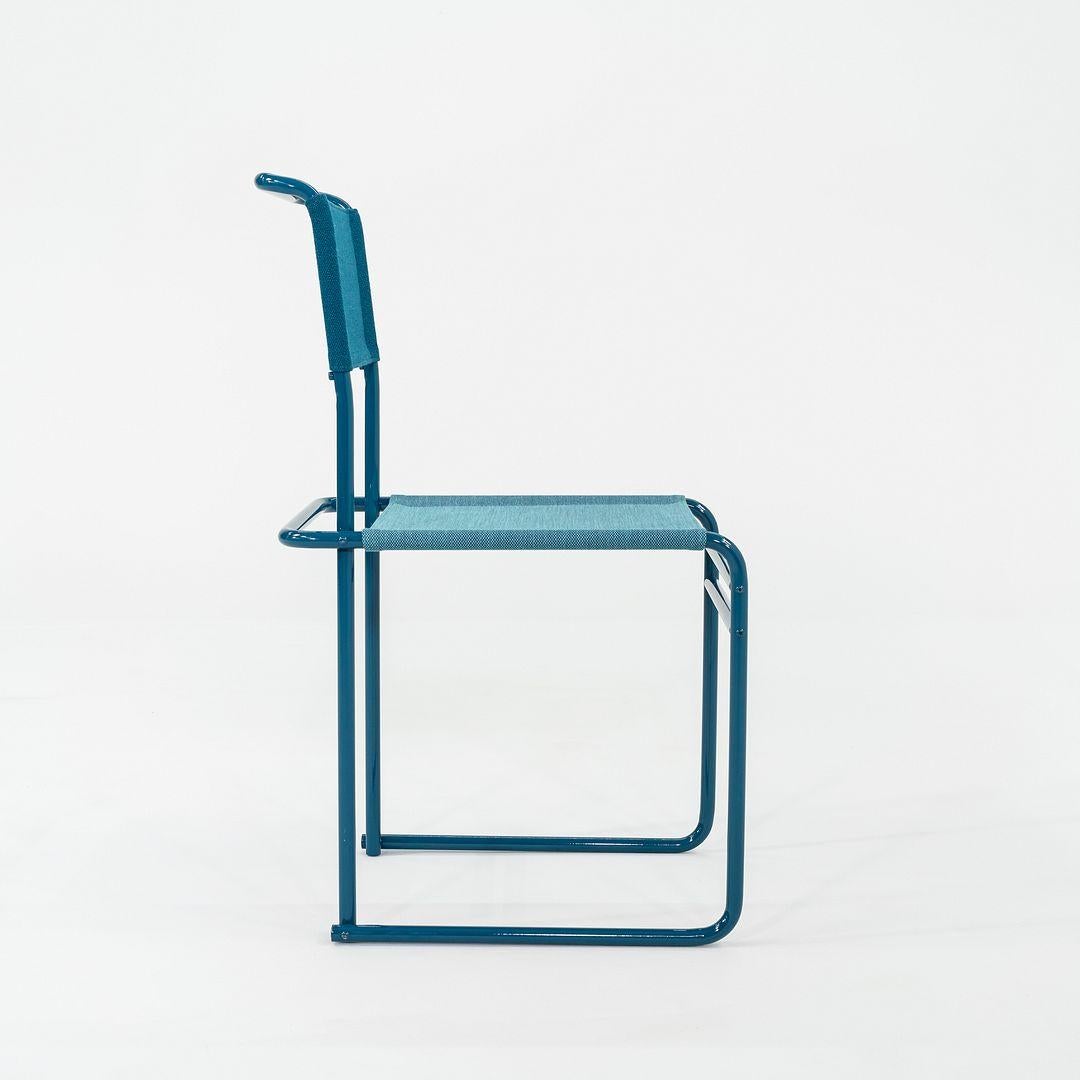 2023 Marcel Breuer pour Tecta Chaise de salle à manger B40 avec tissu et structure bleus en vente 1