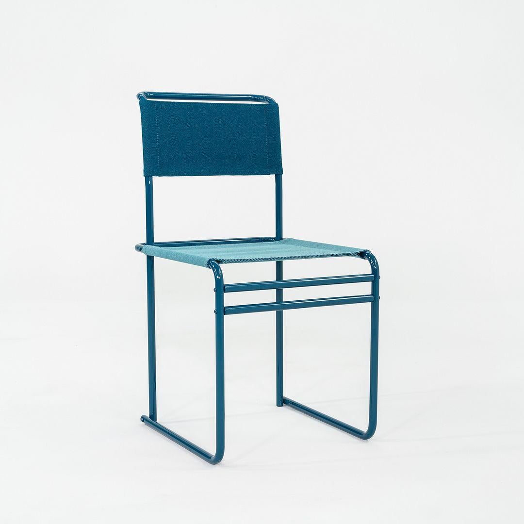 2023 Marcel Breuer pour Tecta Chaise de salle à manger B40 avec tissu et structure bleus en vente 2