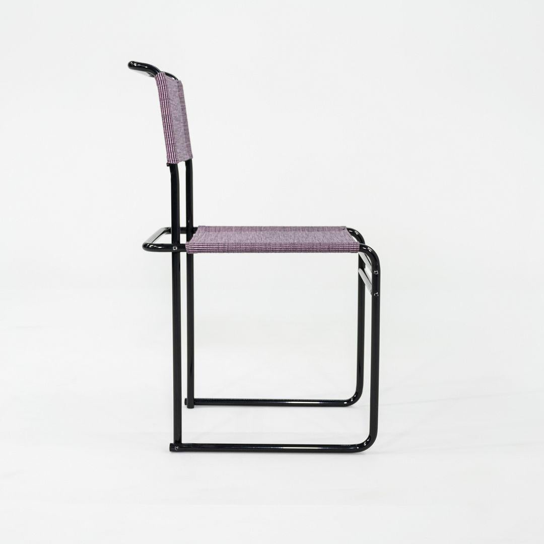 Acier 2023 Marcel Breuer pour Tecta Chaise de salle à manger B40 avec tissu violet et structure noire en vente