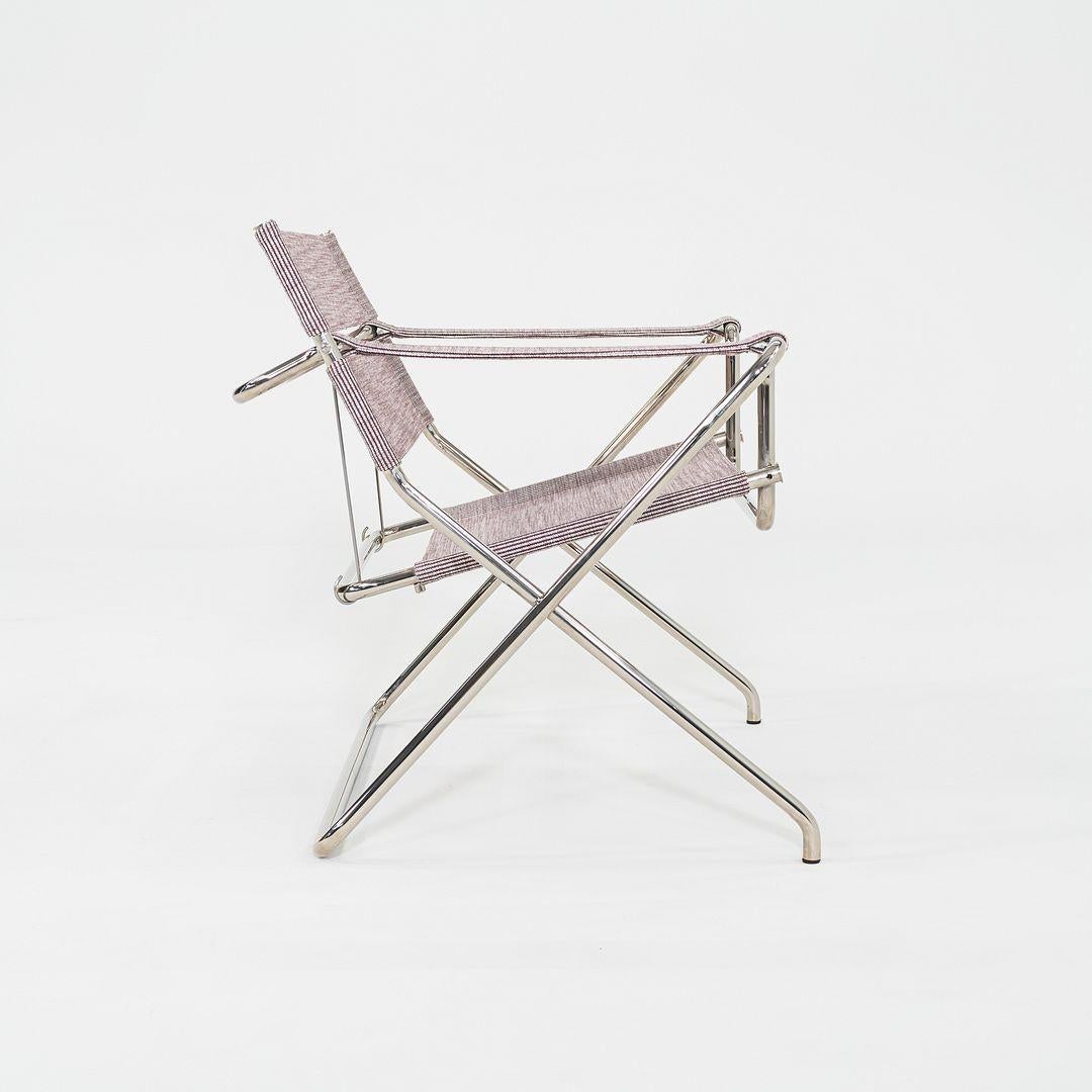 Moderno 2023 Marcel Breuer per Tecta D4 Bauhaus Lounge Chair pieghevole in tessuto e cromo in vendita