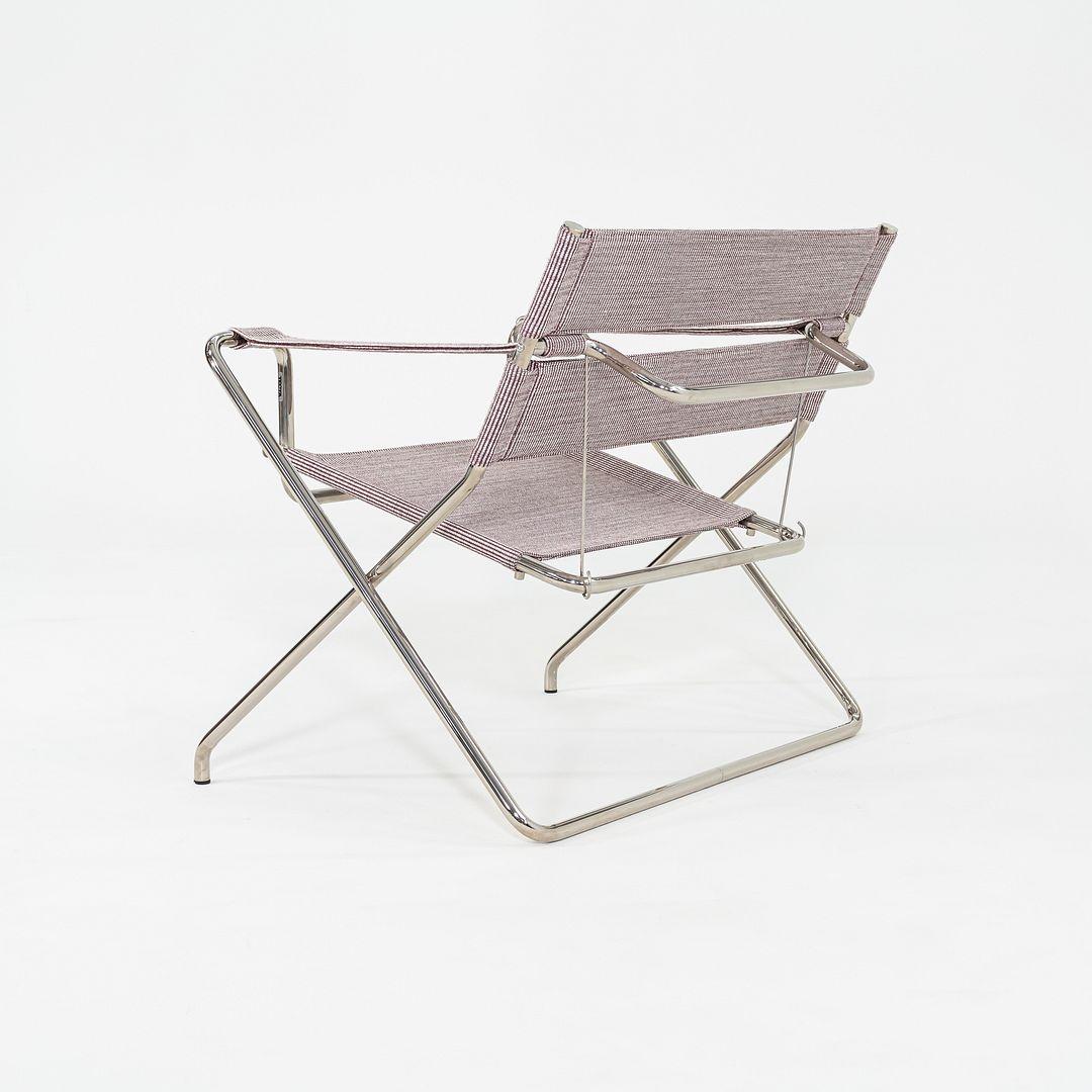 Acciaio 2023 Marcel Breuer per Tecta D4 Bauhaus Lounge Chair pieghevole in tessuto e cromo in vendita