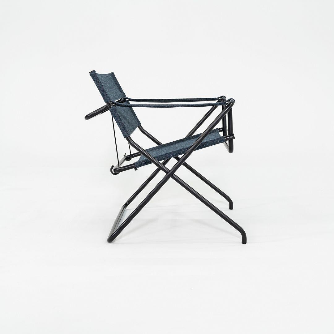 2023 Marcel Breuer für Tecta D4 Bauhaus Folding Lounge Chair mit blauem Stoff (Deutsch) im Angebot