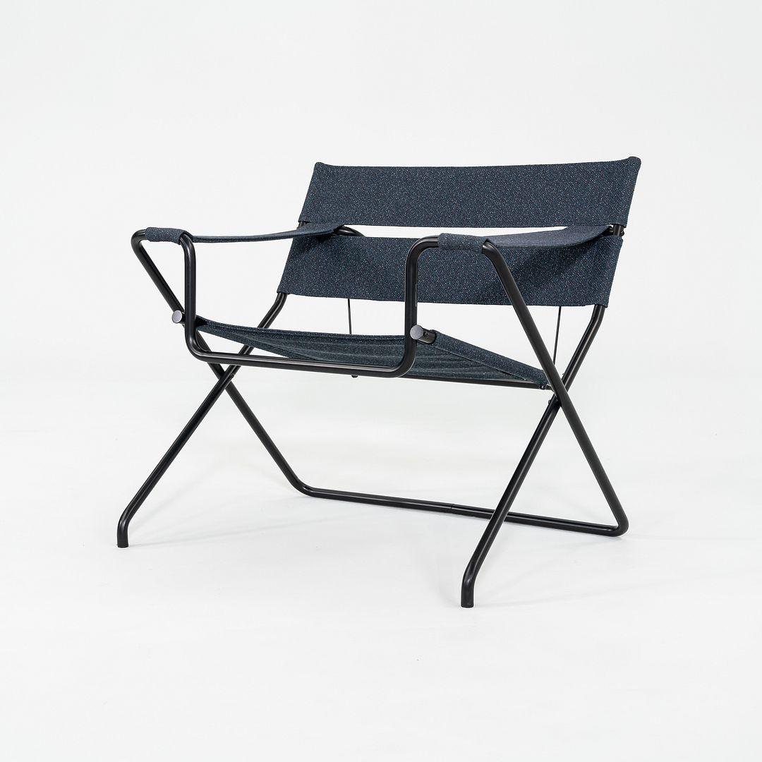 2023 Marcel Breuer für Tecta D4 Bauhaus Folding Lounge Chair mit blauem Stoff im Zustand „Hervorragend“ im Angebot in Philadelphia, PA