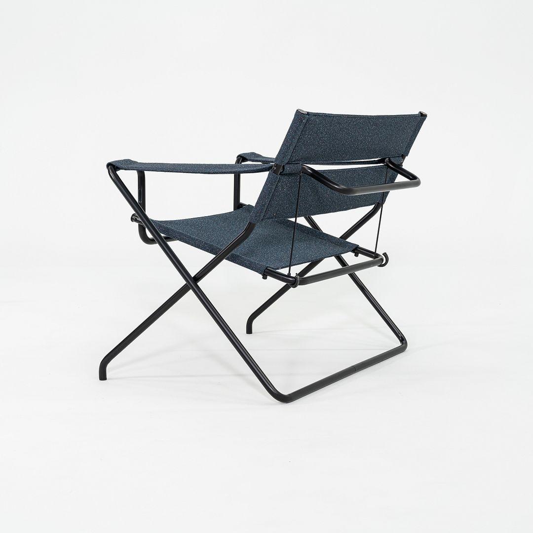2023 Marcel Breuer für Tecta D4 Bauhaus Folding Lounge Chair mit blauem Stoff (Stahl) im Angebot