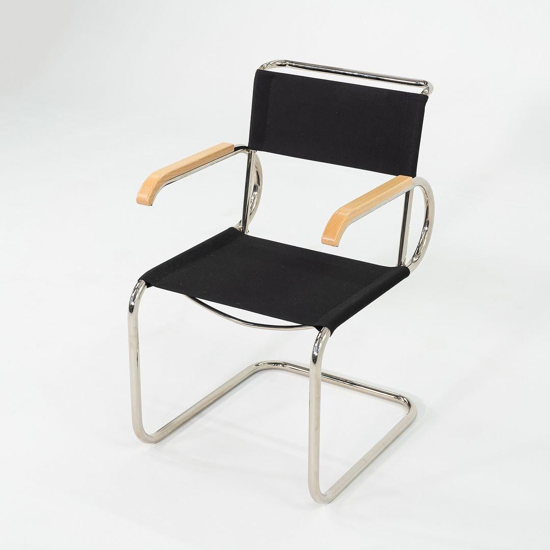 2023 Marcel Breuer per Tecta D40 Poltrona da pranzo in tessuto nero con cromo in vendita 3
