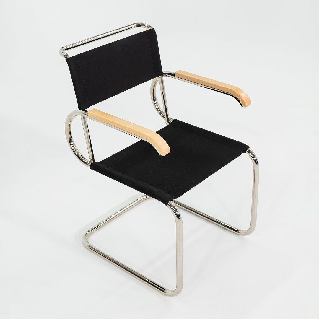 2023 Marcel Breuer per Tecta D40 Poltrona da pranzo in tessuto nero con cromo in vendita 5