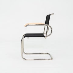 2023 Marcel Breuer for Tecta D40 Dining Arm Chair in Black Fabric with Chrome